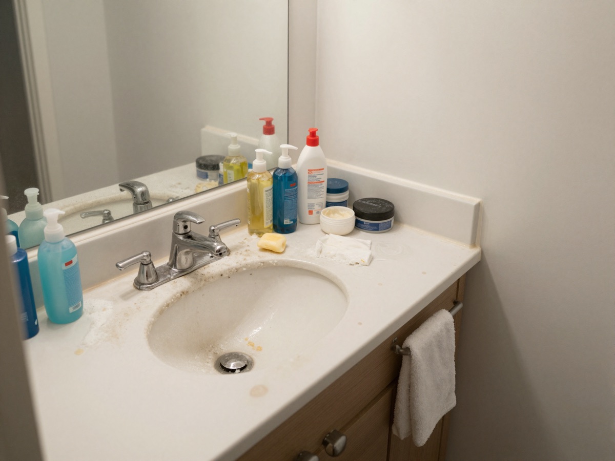 Bathroom before cleaning