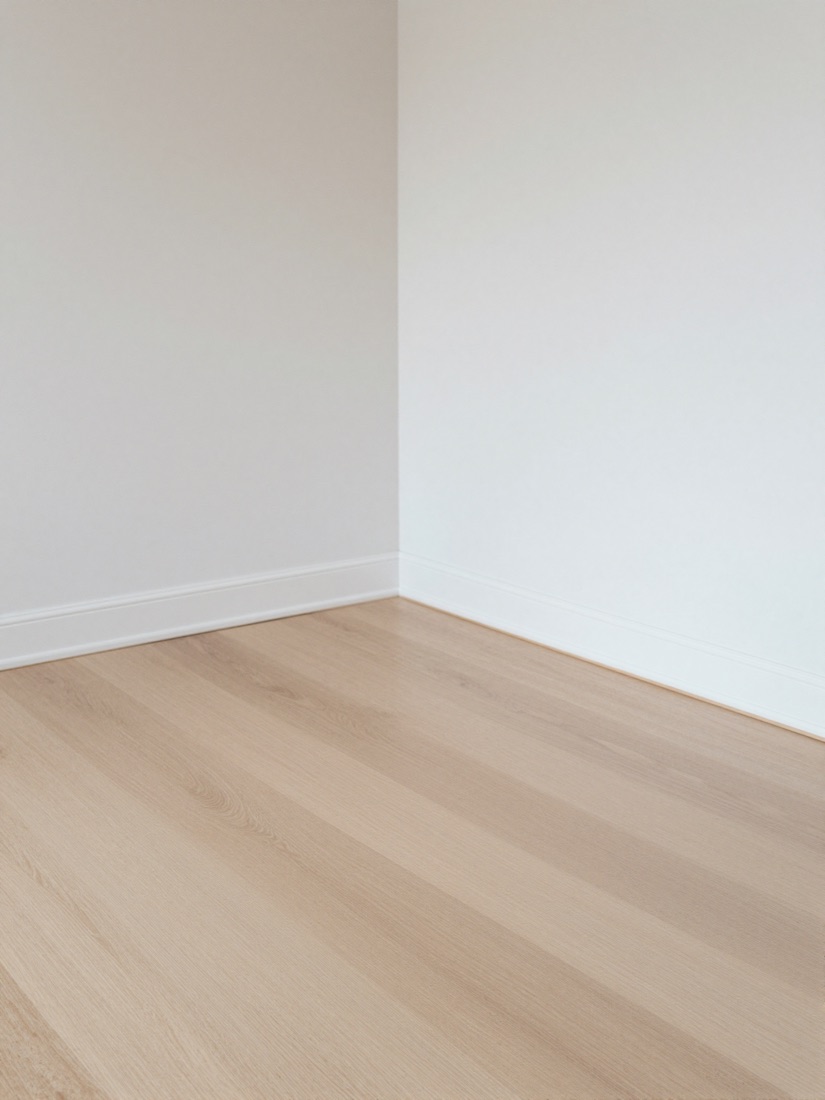 Spotless white baseboards