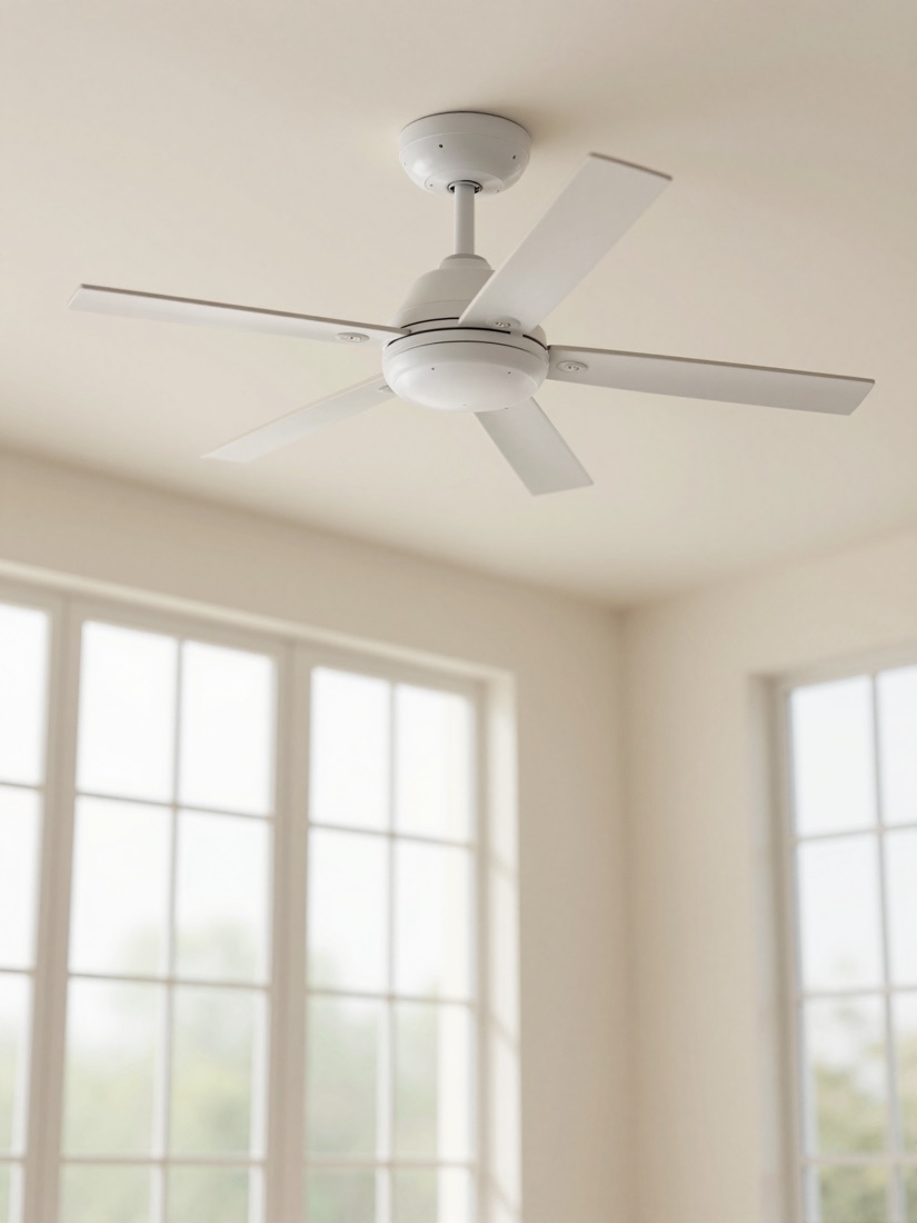 Clean ceiling fan in a bright room